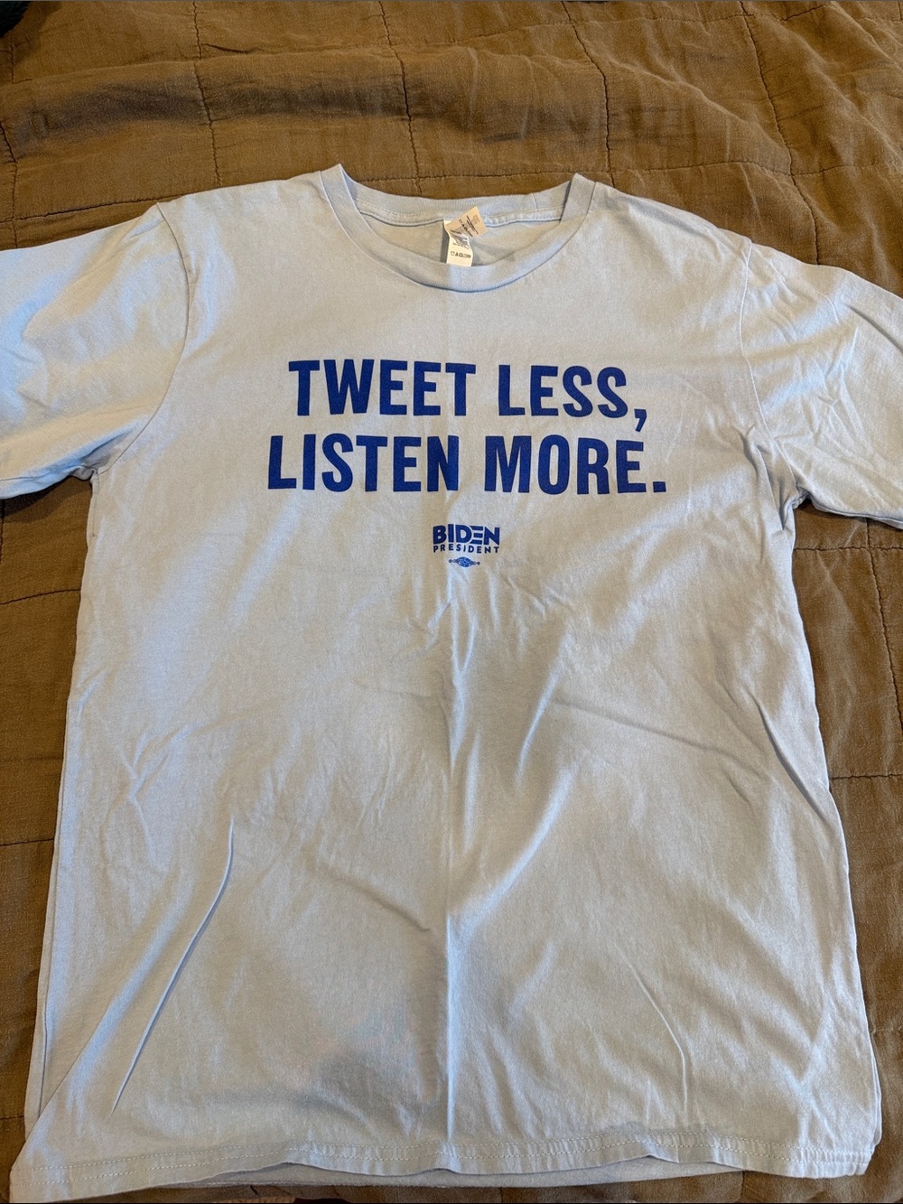 NWOT President Biden 2020 Campaign Shirt “Tweet Less, Listen More.”